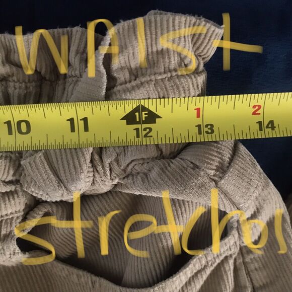 Zara Pale Olive Green Cotton Corduroy Mid Rise Barrel Leg Fall Winter Pants 8 - Picture 6 of 9